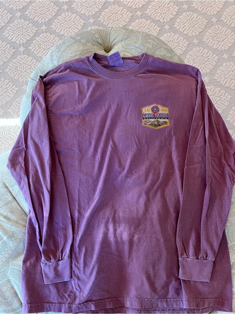 Lake Tahoe Maroon Long Sleeve Graphic Tee